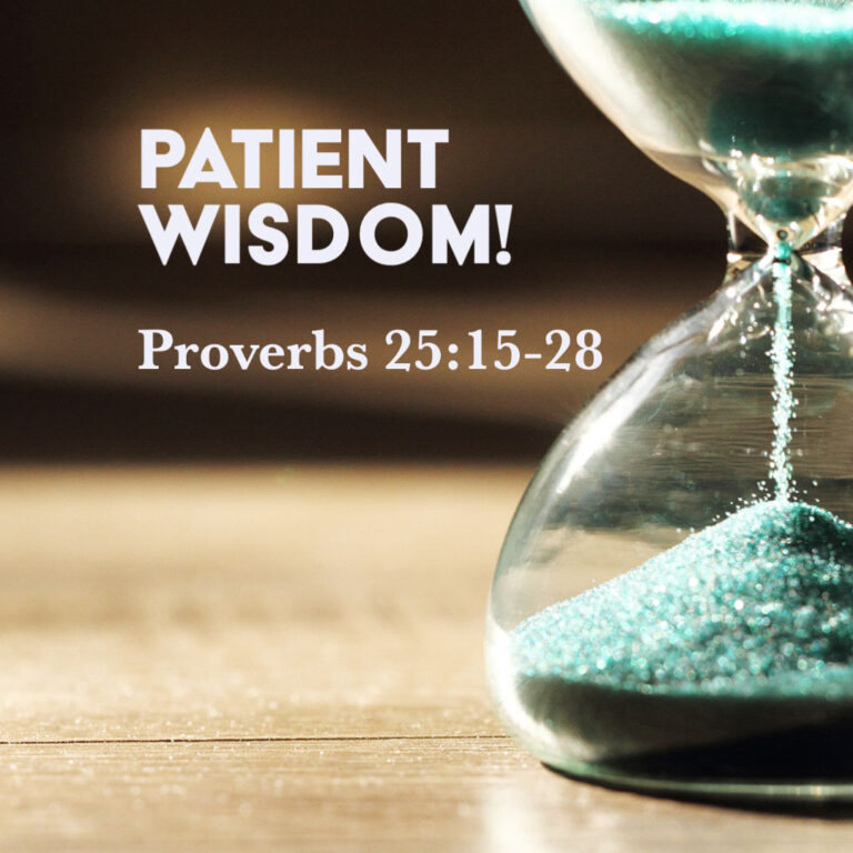 Proverbs Patient Wisdom God Centered Life