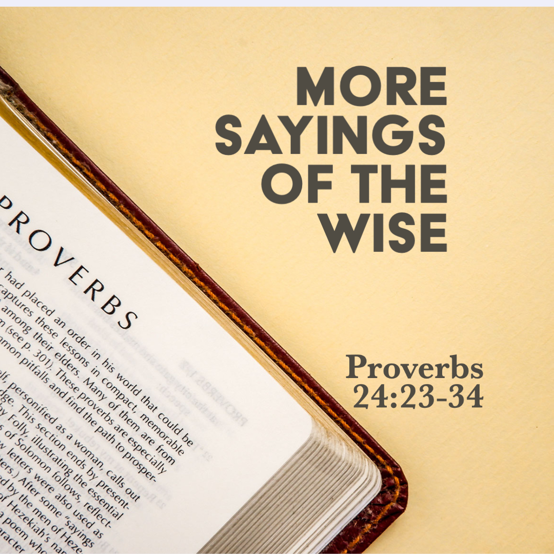 Proverbs 24 23 34 More Sayings Of The Wise God Centered Life