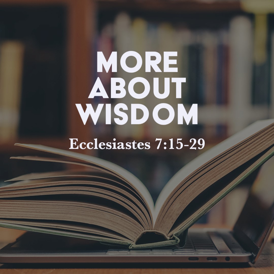 Ecclesiastes 7 15 29 More About Wisdom God Centered Life